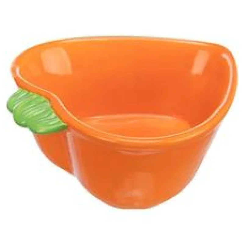 Keramická miska MRKEV (morče,králík), 180 ml/ 12 x 11 cm, oranžová, 1 ks