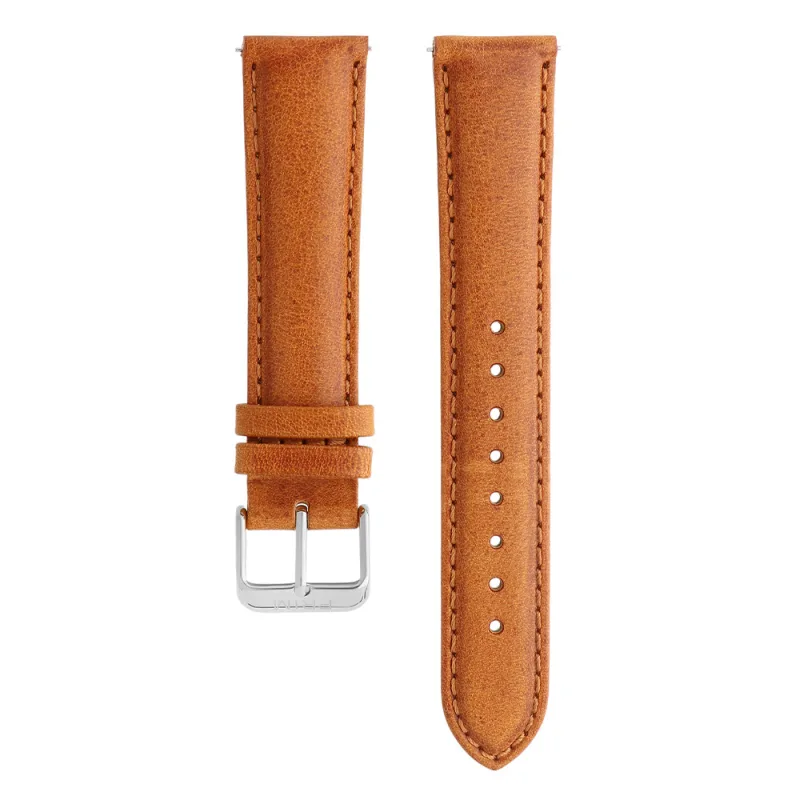 PRIM Kvalitní prošívaný pánský kožený řemínek PRIM s rychloupínací funkcí easy-click RB.13230 (20 mm) - světle hnědý RB.13230.2018.5151.L1