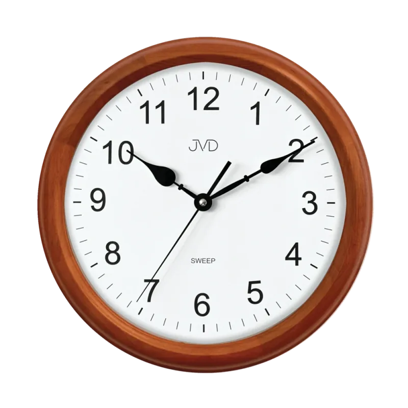 JVD Dřevěné netickající tiché nástěnné hodiny JVD NS8052/41