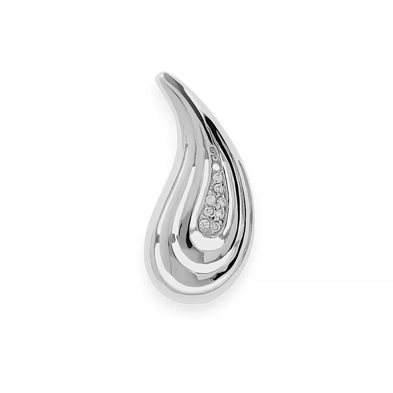 MPM Dámský ocelový nerezový přívěsek Derya - stříbrné barvy se zirkony SPD.5328