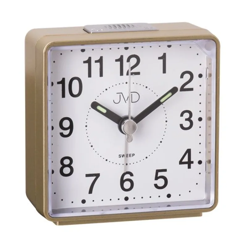 Tichý netikající ručkový budík JVD SRP26.3 SWEEP s plynulým chodem (nejlevnější)