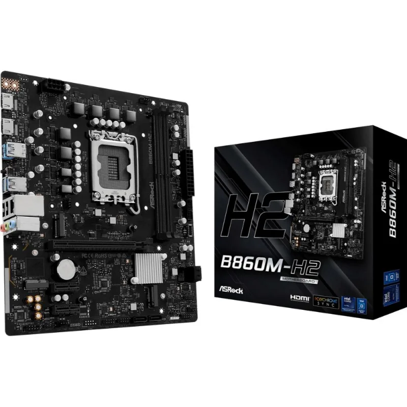 ASRock MB Sc LGA1851 B860M-H2, Intel B860, 2xDDR5, 2xHDMI, mATX B860M…
