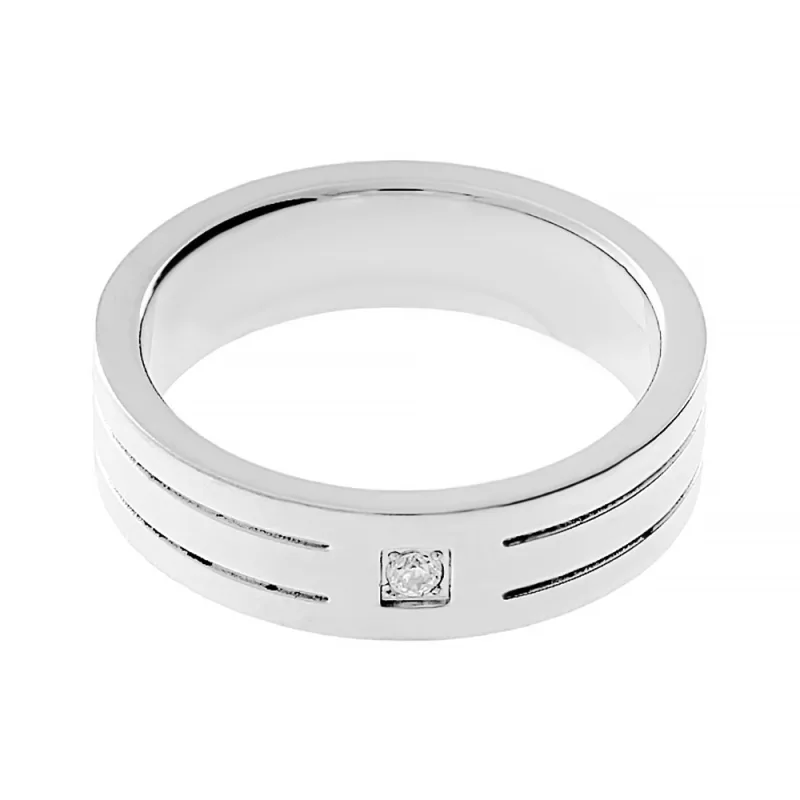 MPM Snubní ocelový nerezový prsten 5718 (velikost 57) - stříbrné barvy