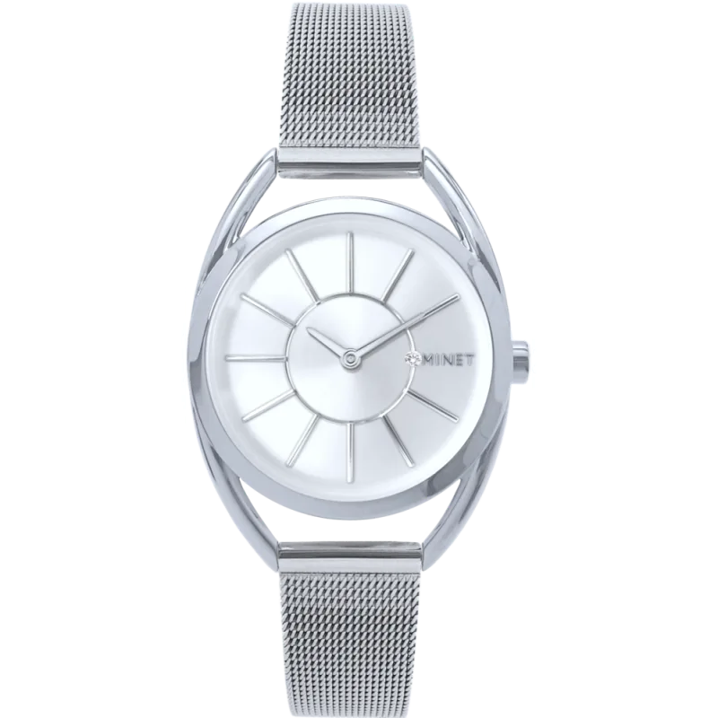 MINET Stříbrné dámské hodinky ICON SILVER s ocelovým řemínkem MWL5234