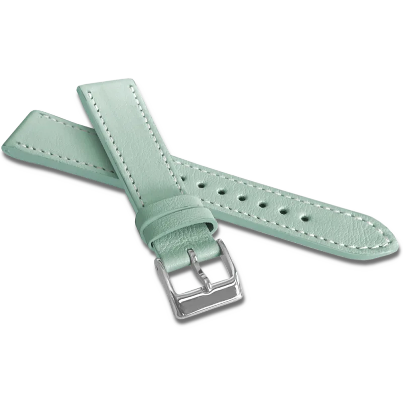 MINET Mentolový prošitý řemínek SLIM z luxusní kůže Top Grain - 18 MSTUG18