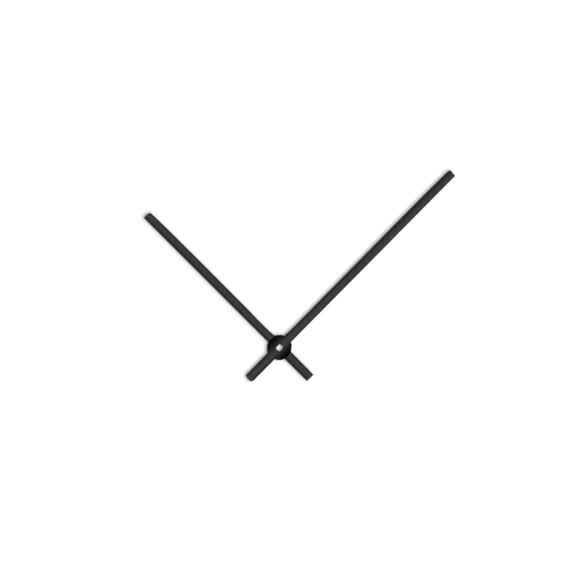 Černé rovné hliníkové ručičky na hodiny 120 mm | 90 mm