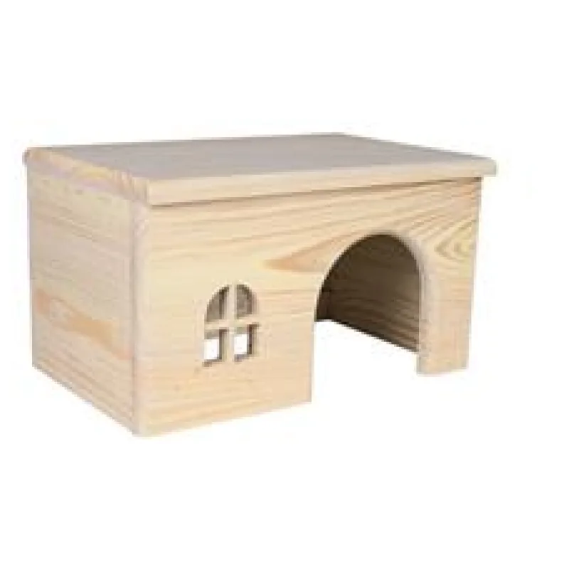 Dř. domek s rovnou střechou pro králíky 40x20x23 cm