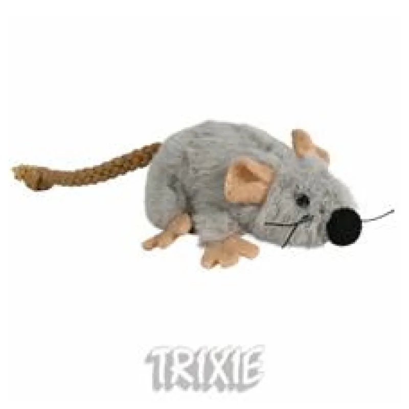 Plyšová myška šedá s catnipem 1 ks/7 cm
