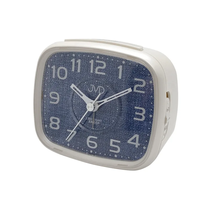 Ručkový netikající tichý budík s LED osvětlením JVD SRP003.1