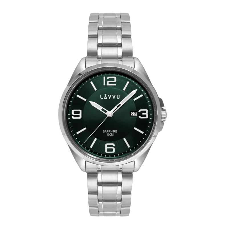 LAVVU Pánské hodinky se safírovým sklem HERNING Green LWM0089