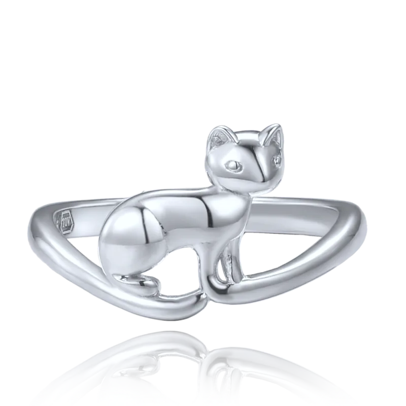 MINET Stříbrný prsten kočka vel. 52 JMAS0300SR52