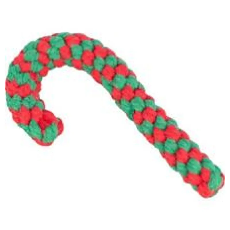 Xmas CANDY CANE - vánoční uzlovaná hůlka bavlněné lano 1 ks