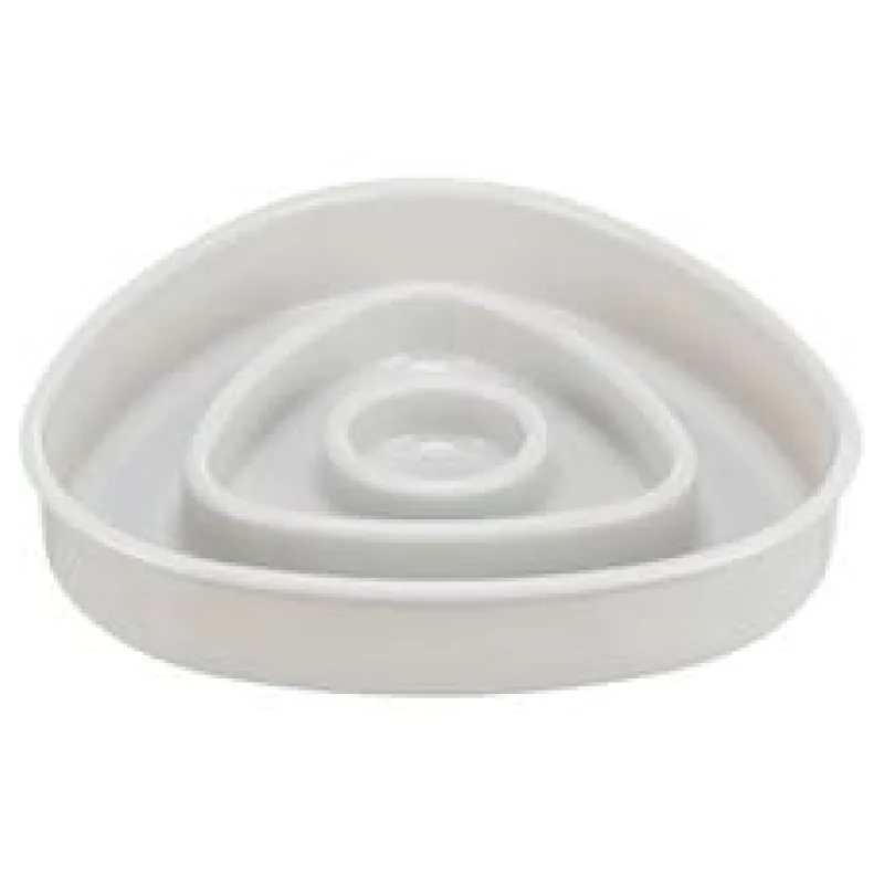 Miska k pomalému krmení, design triangl, 0,35l/15 ×15 cm, plast/TPR, šedá 1 ks