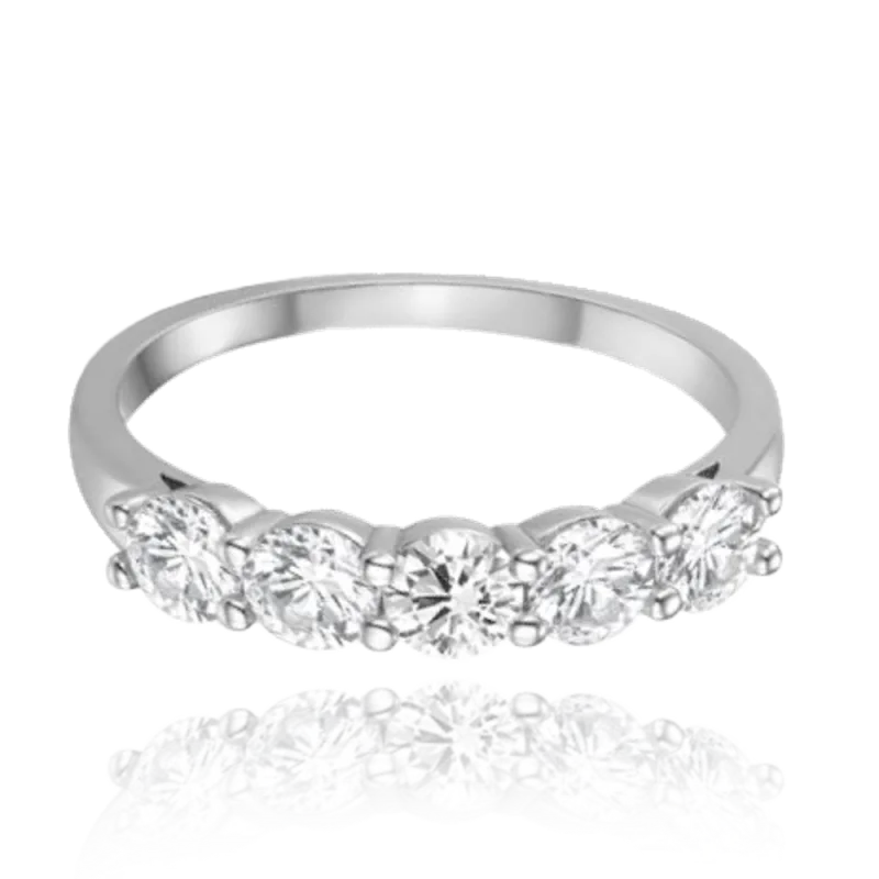 MINET Stříbrný prsten s bílými zirkony vel. 65 JMAN0511SR65