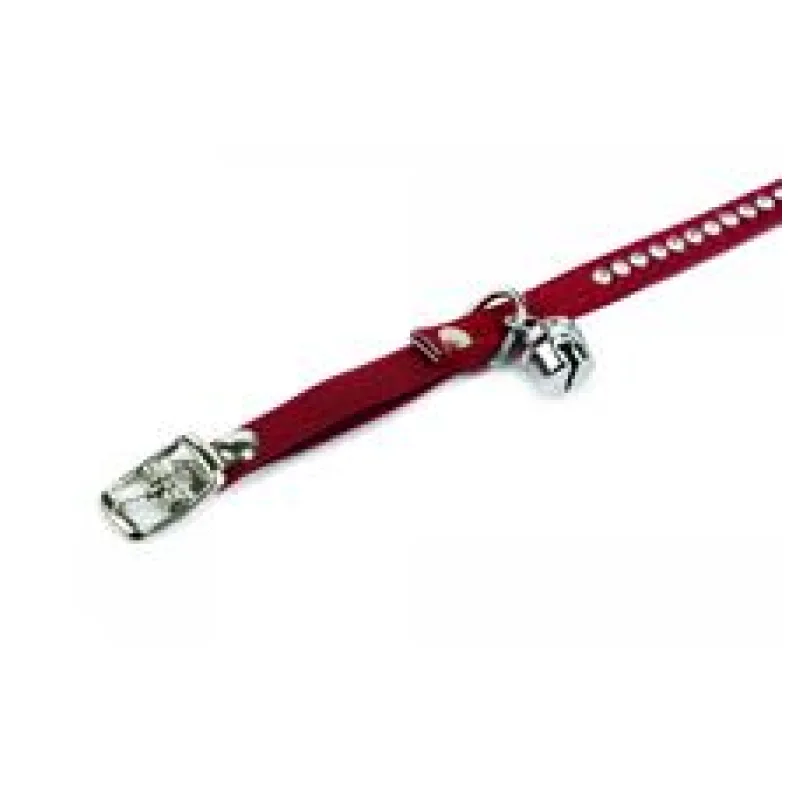 Beeztees Obojek pro kočky SWAROVSKI červený 24-30cm X 10mm
