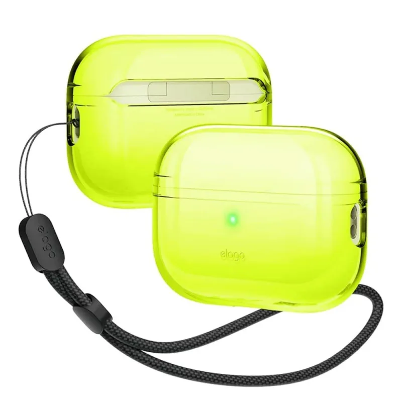 Elago Airpods Pro 2 TPU Case with Nylon Lanyard - Neon Yellow EAPP2CL-BA…