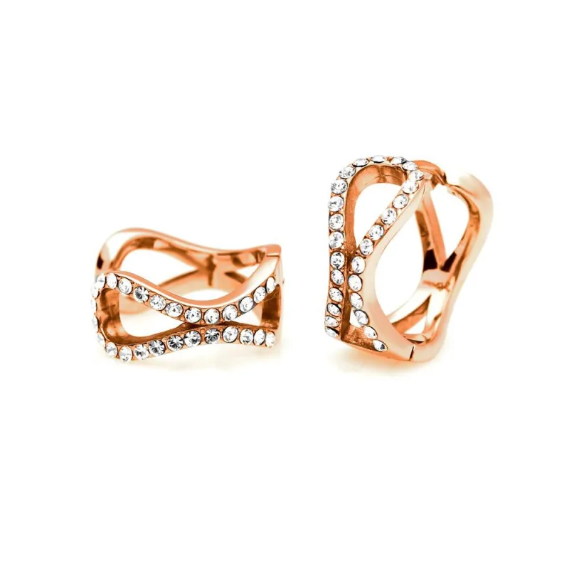 MPM Ocelové náušnice z chirurgické oceli Earrings 8041, Gold rose