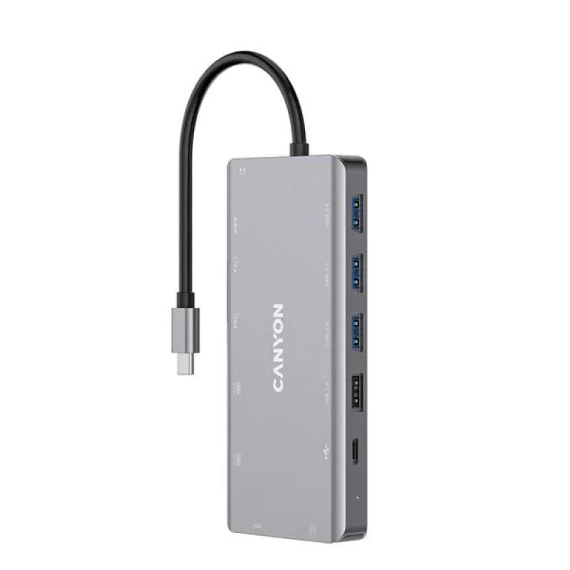 Canyon DS-12, Multiport Docking Station, 13 portov, 1xUSB-C 100W+3xUSB3.0…
