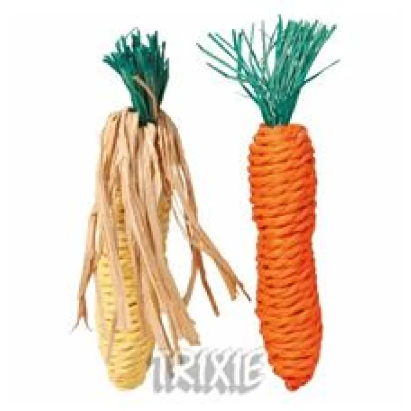 Sisalová mrkvička a kukuřice pro hlodavce 15 cm (2 ks) 1 bal