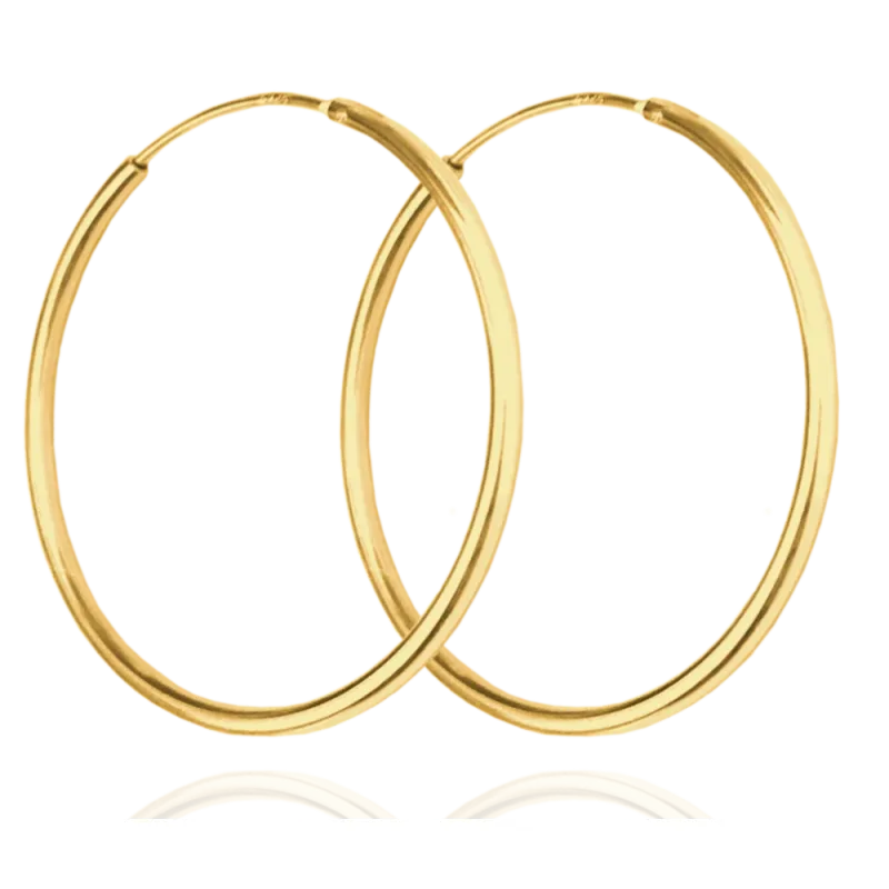 MINET Pozlacené stříbrné náušnice KRUHY 7 cm JMAN0136GE70 SKLAD