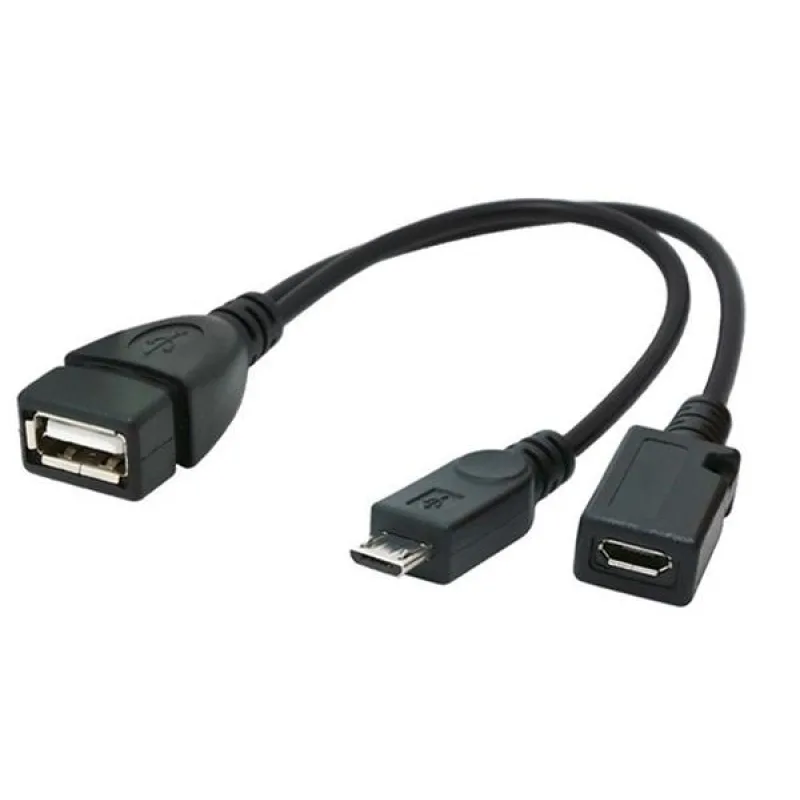 Gembird adaptér OTG USB (AF) / Micro-USB (BF) na Micro-USB (BM), kábel, 0…