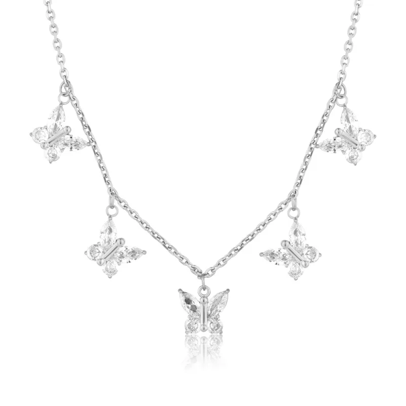 JVD Dámský ocelový mohutný náhrdelník se zirkony SSSN0095XJ2BI45