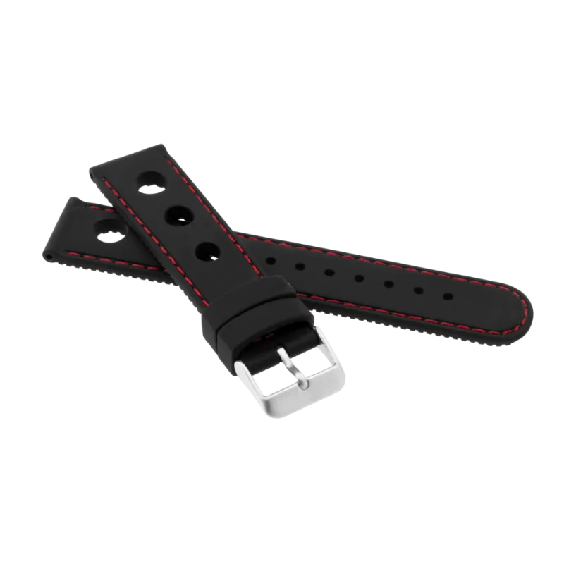 JVD Pánský černý silikonový řemínek na hodinky RP 112/20