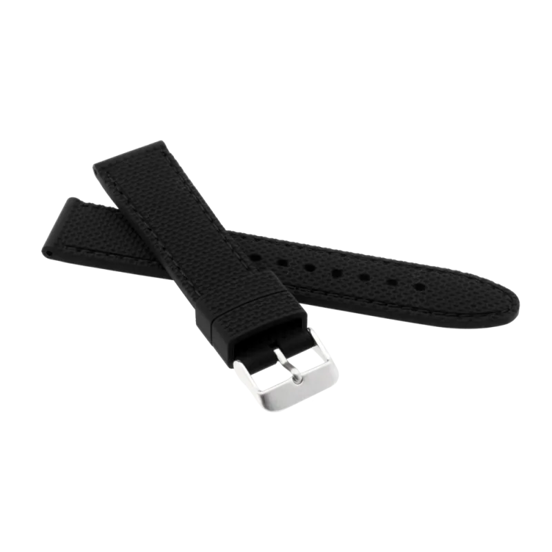 JVD Pánský černý silikonový řemínek na hodinky RP 107/24