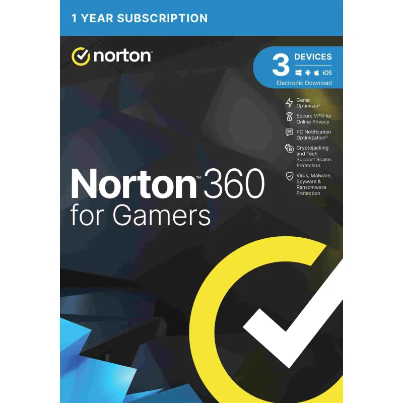 NORTON 360 FOR GAMERS 50GB CZ 1 používateľ pre 3 zariadenia na 1 rok ESD…