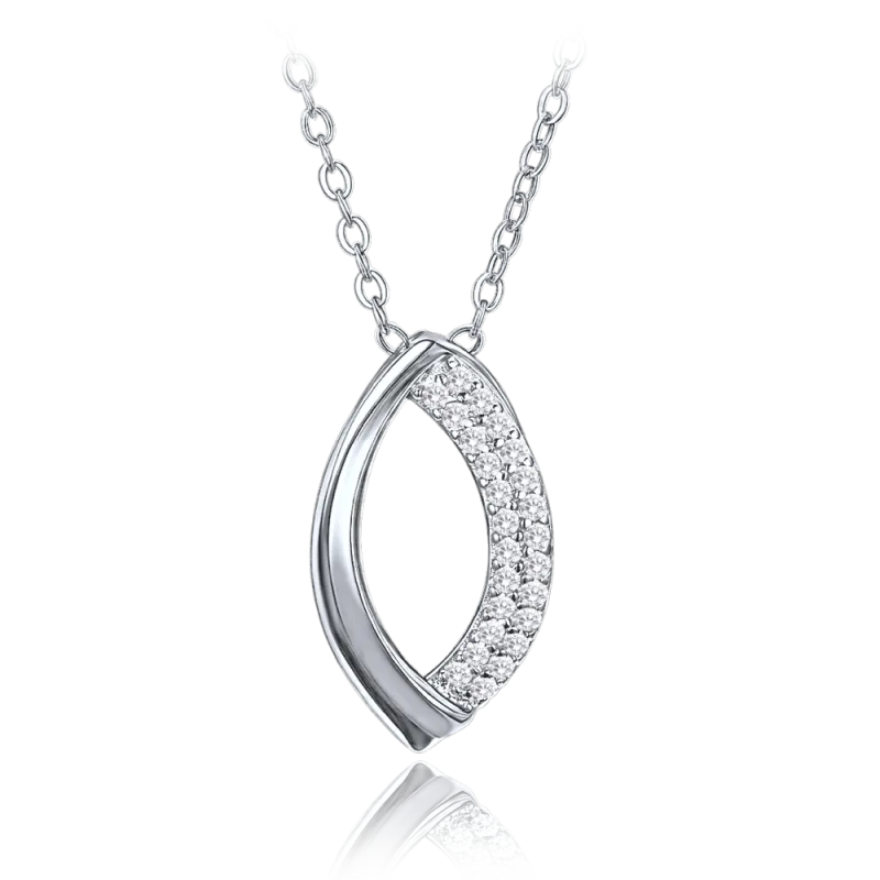 MINET Elegantní stříbrný náhrdelník s bílými zirkony