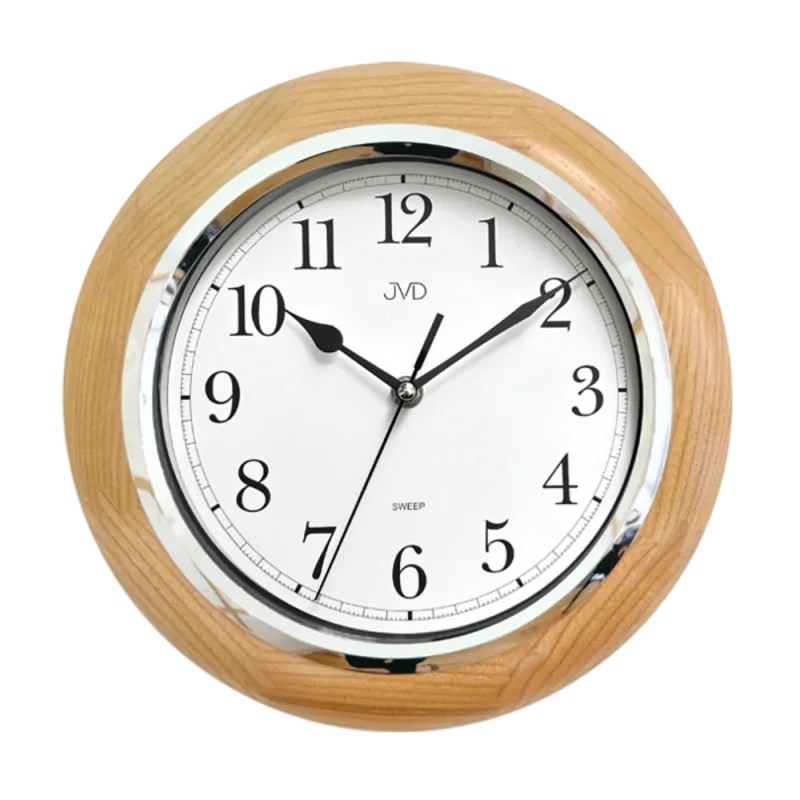 JVD Dřevěné netikající tiché nástěnné hodiny JVD NS7111/68