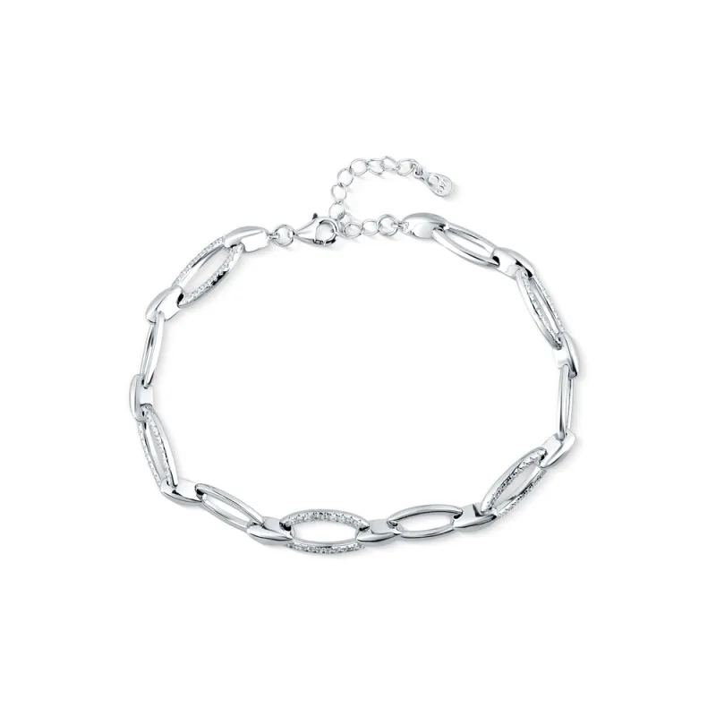 JVD Dámský stříbrný náramek se zirkony SVLB0500XH2BI18