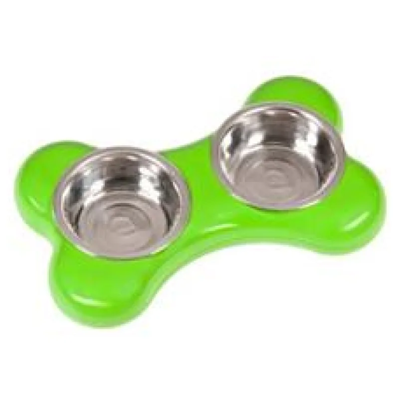 Karlie Miska nerez KOST 2x400ml/36x22x8cm/zelená