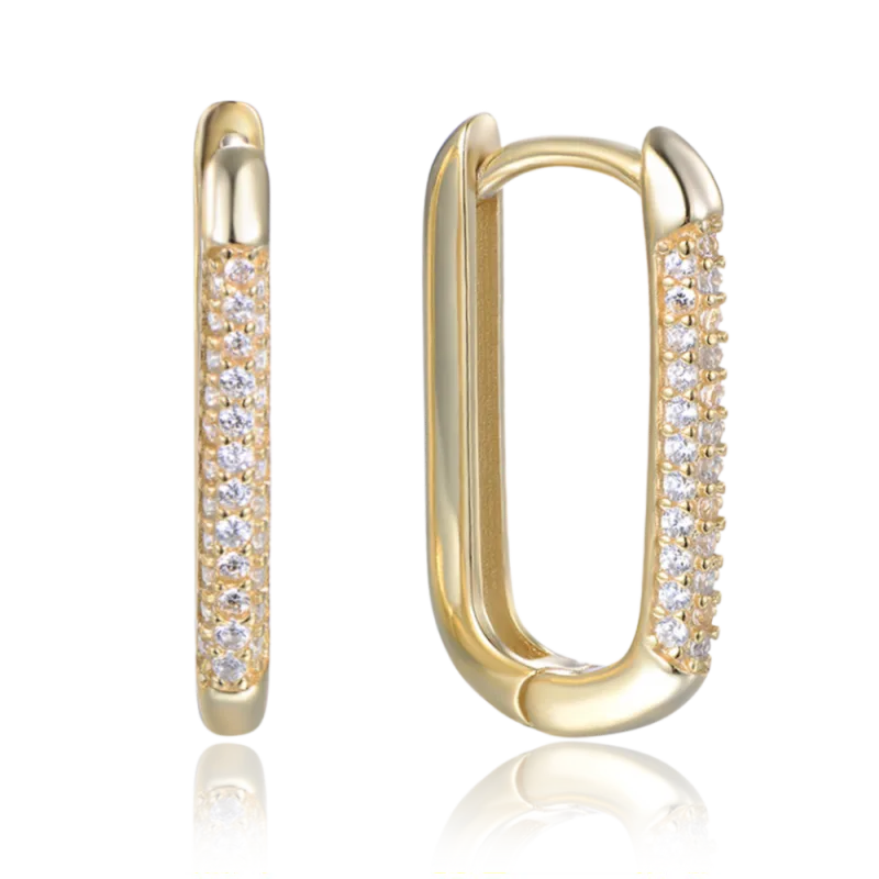 MINET Pozlacené stříbrné náušnice se zirkony v italském stylu