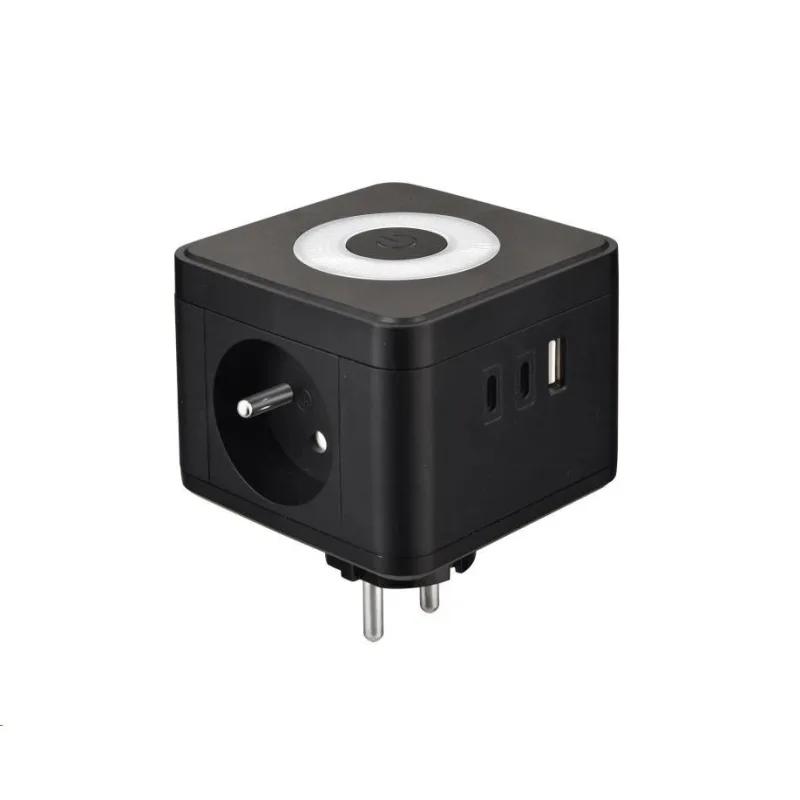 Viking síťový adaptér Y23L, 2x 230 V, 1x USB-A, 2x USB-C, dotykové…