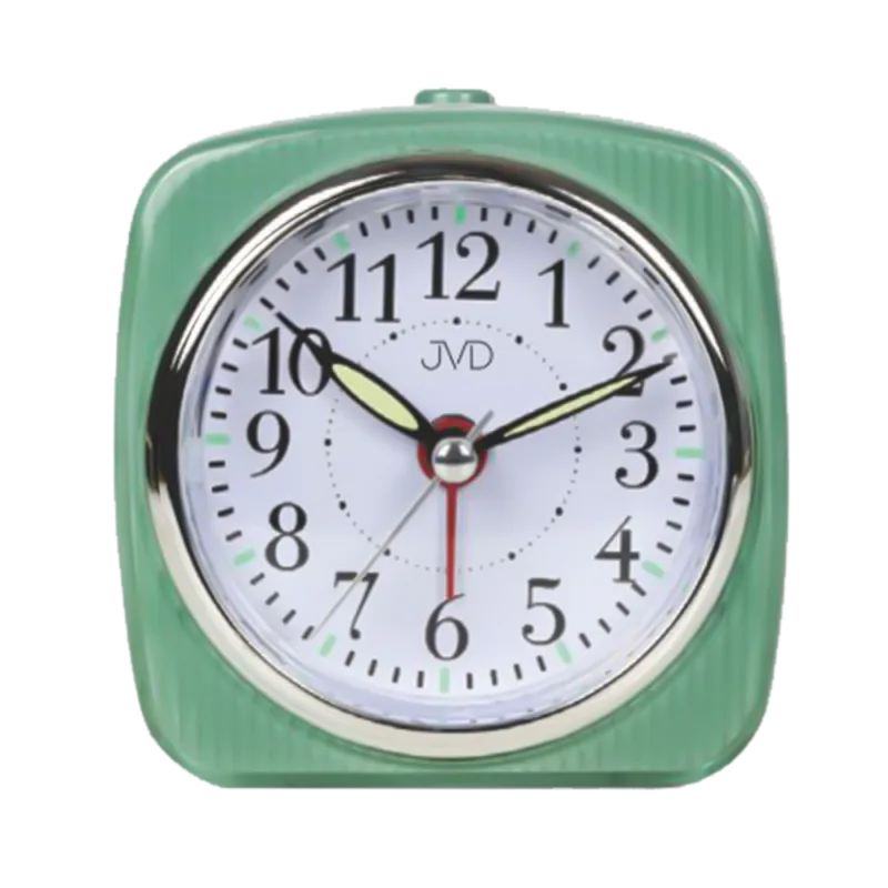 JVD Zelený tichý budík s plynulým chodem JVD SRP7503.2