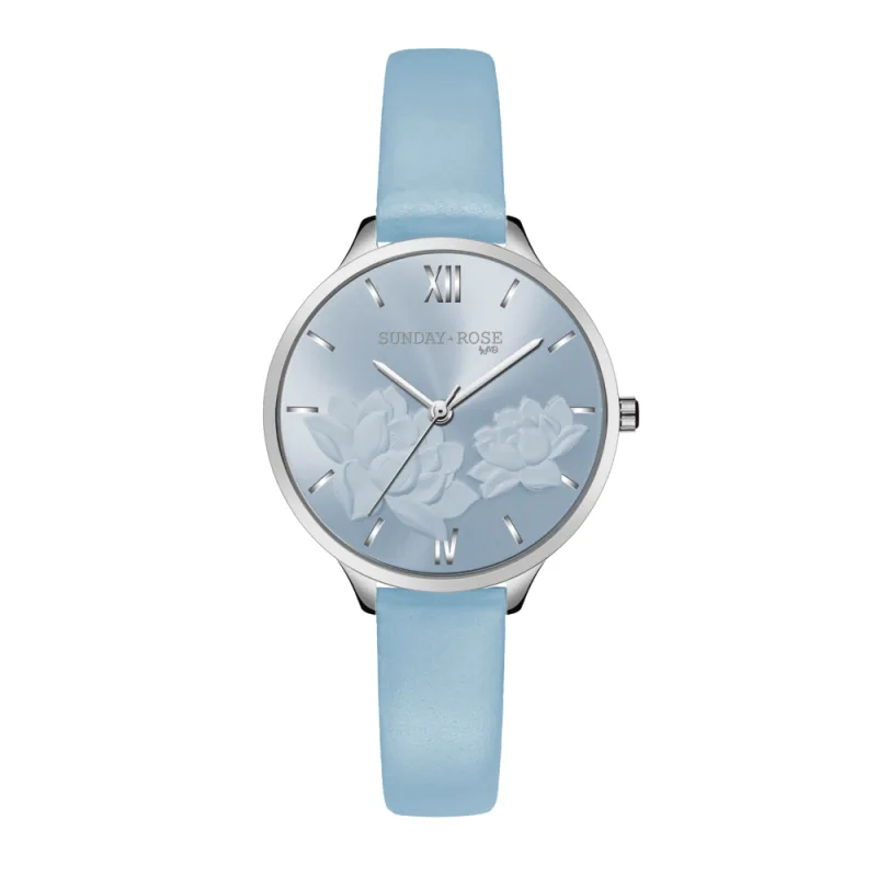SUNDAY ROSE Dámské designové hodinky SUNDAY ROSE Fashion Pastel Blue SUN-F18