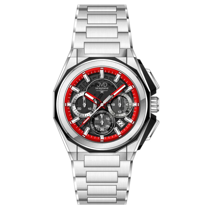 JVD Pánské ocelové vodotěsné ocelové hodinky chronograf JVD JE1017.1