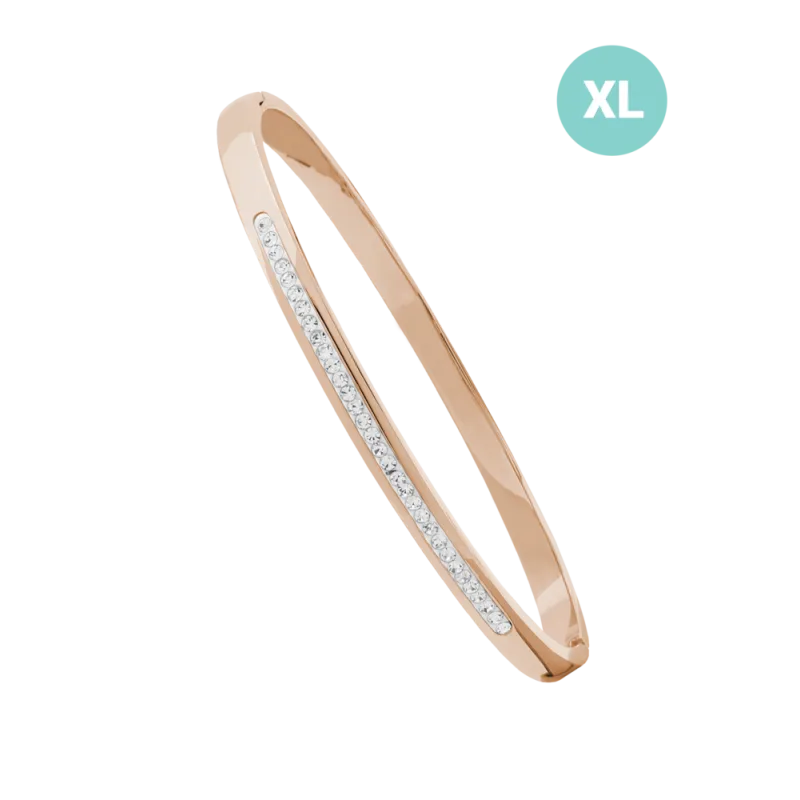 JVD Dámský ocelový rose gold náramek se zirkony JGB2RXL