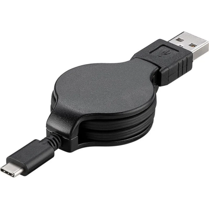 PremiumCord Kábel USB 3.1 C/ M - USB 2.0 A/ M, charging a sync navíjací…