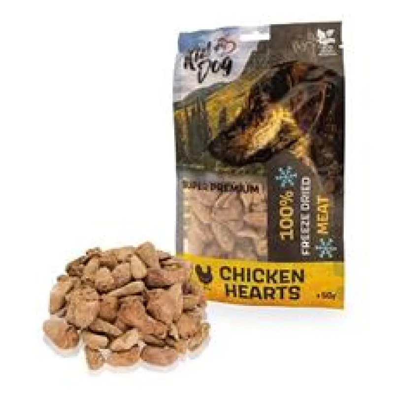 KIDDOG SUPER PREMIUM 100% kuřecí srdíčka sušená mrazem 50 g