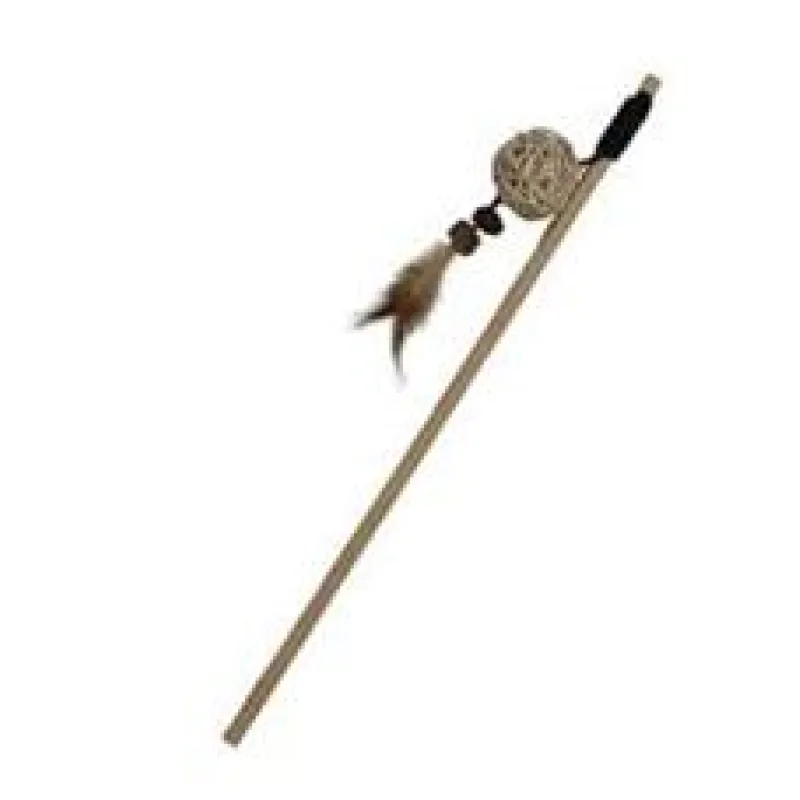Rybářský prut hlavolam přírodní se zapleteným míčkem 40 cm 1 ks