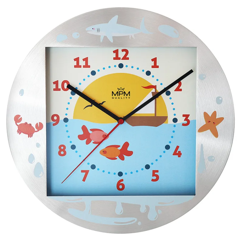 MPM Dětské kovové hodiny s pestrou paletou barevných motivů MPM Explore - E E01.4354.71.E