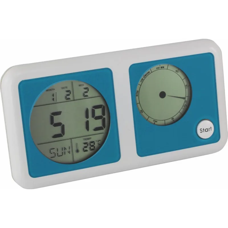 MPM Modré plastové stolní hodiny C02.2597