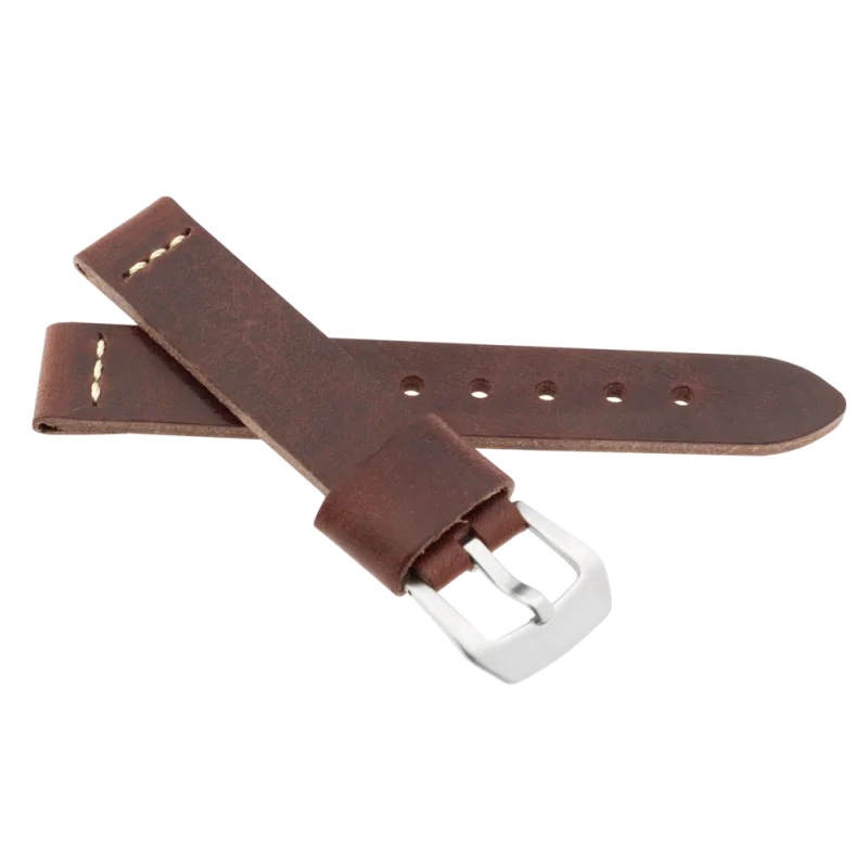 JVD Kožený unisex hnědý řemínek na hodinky R41102/20