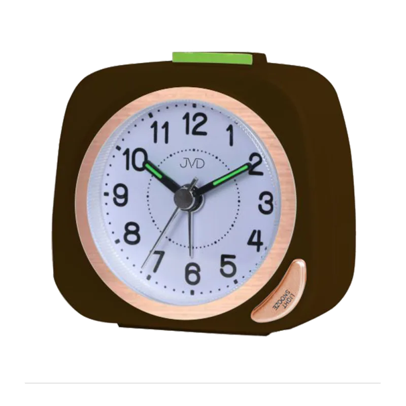 JVD Hnědý tichý budík s plynulým chodem JVD SRP7202.4