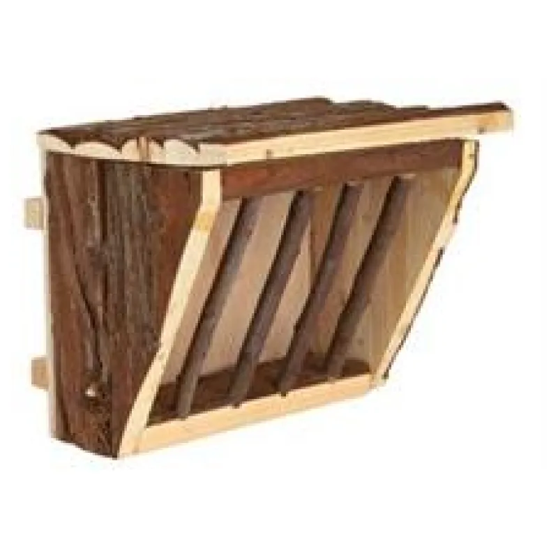 Dřevěné jesličky na seno, úchyt na klec 20x15x17 cm 1 ks