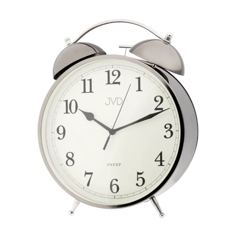 JVD Ručkový netikající tichý budík s mechanickým zvoněním JVD SRP2107.4