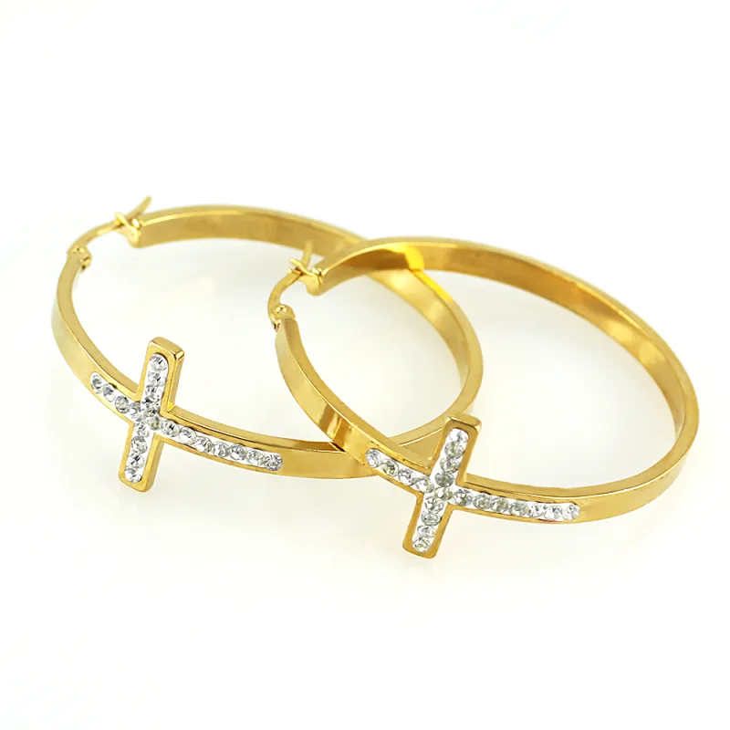 MPM Ocelové náušnice z chirurgické oceli Earrings 7400 - Gold