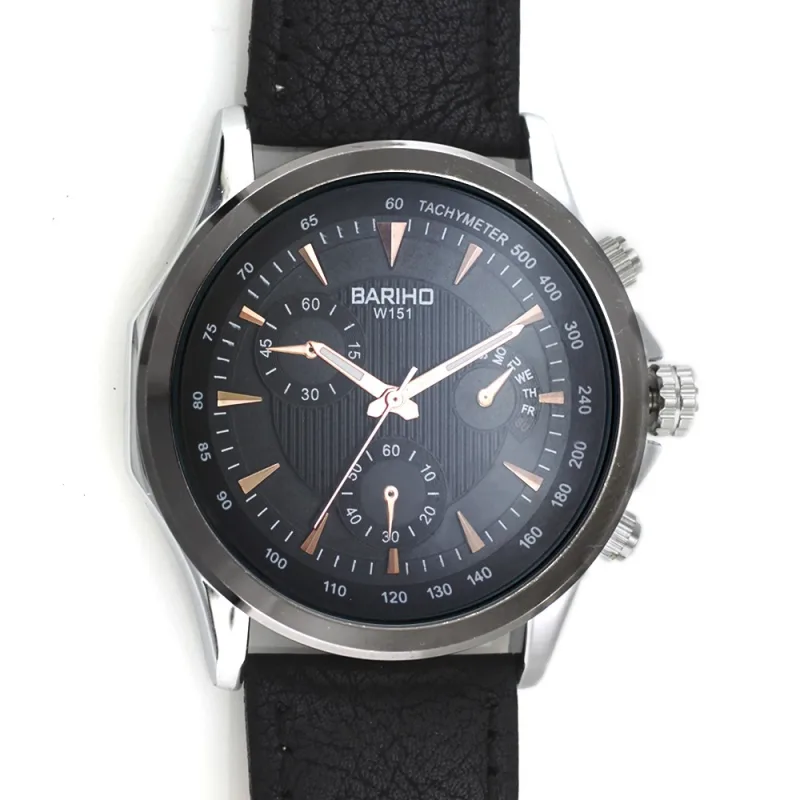 MPM Decentní pánské hodinky s chronografem a koženým řemínkem W01X.10768.E